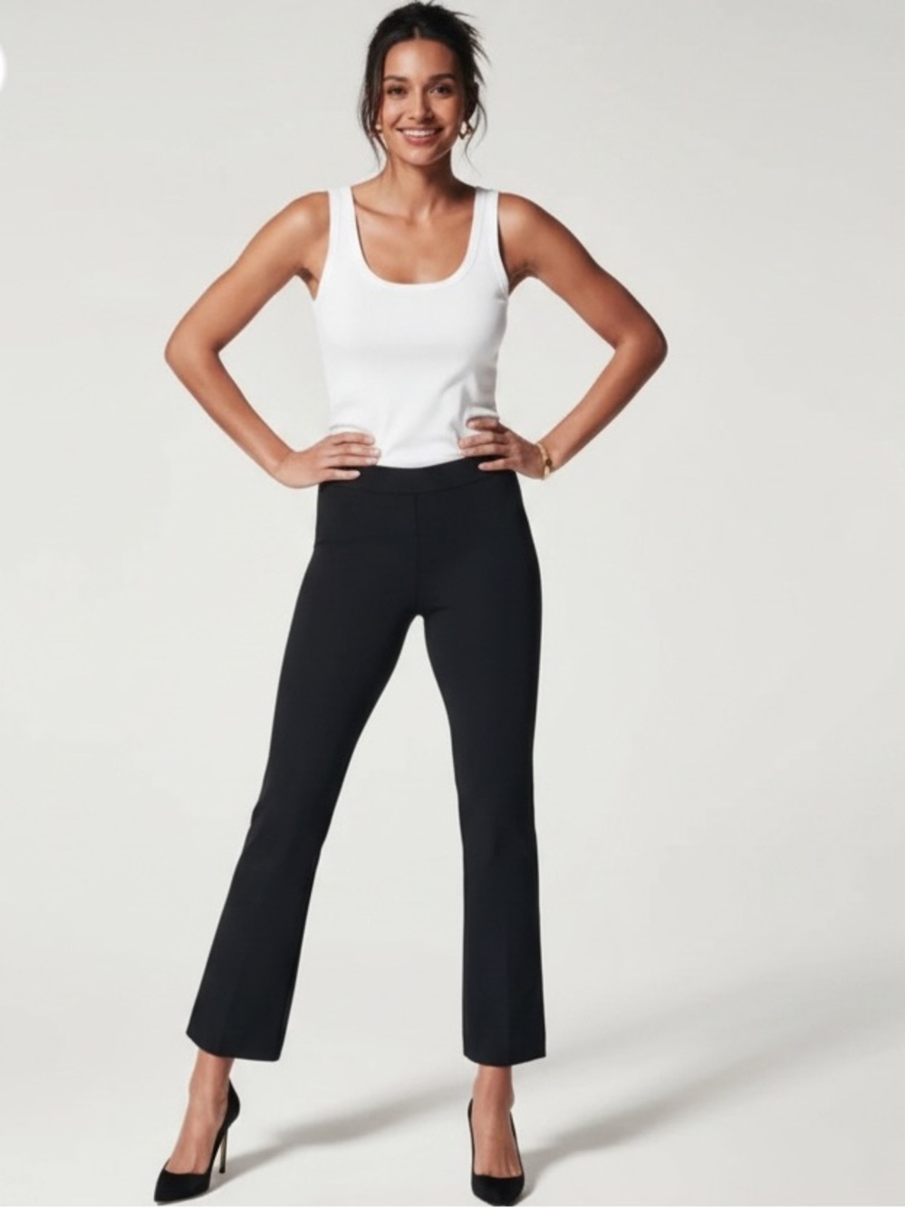 Spanx Black The Perfect Pant Kick Flare Pants 20386R Women’s Sz L Ponte Pull-On